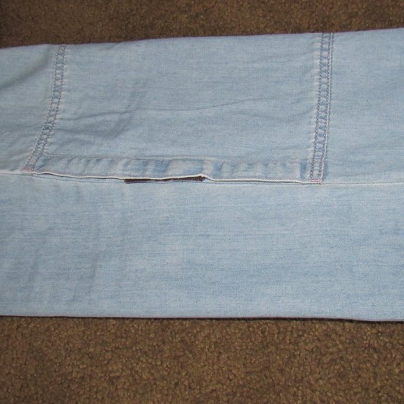 RETRO STYLE BOYFRIEND JEANS-VELCRO CLOSE LARGE POCKET LOOSE FIT-LIGHT BLUE-T.H. - Picture 13 of 13